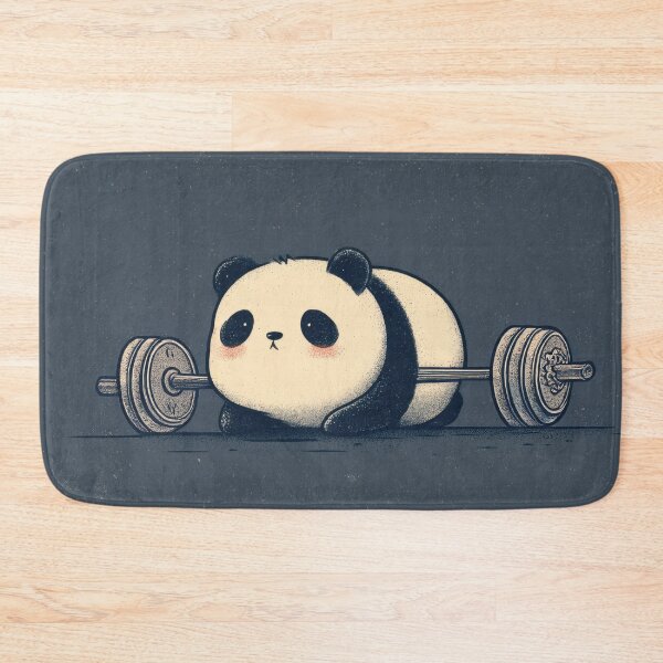 Item preview, Panda lifting weights in a gym designed and sold by anytka.