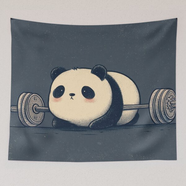 Item preview, Panda lifting weights in a gym designed and sold by anytka.