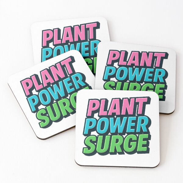 Item preview, Humorous Vegan T-Shirt Design with Bold Neon Typography - Plant Power Surge designed and sold by DrainedUwU.