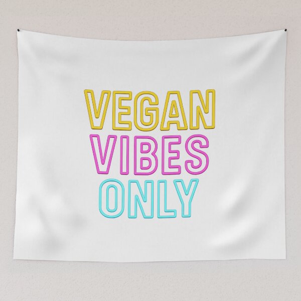 Item preview, Humorous Neon Vegan Vibes Only T-Shirt - Bold Eco-Friendly Typography Design designed and sold by DrainedUwU.
