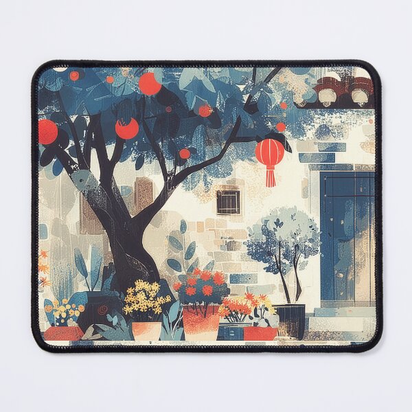 Item preview, Serene Courtyard with Red Lanterns designed and sold by Dusk Atelier.