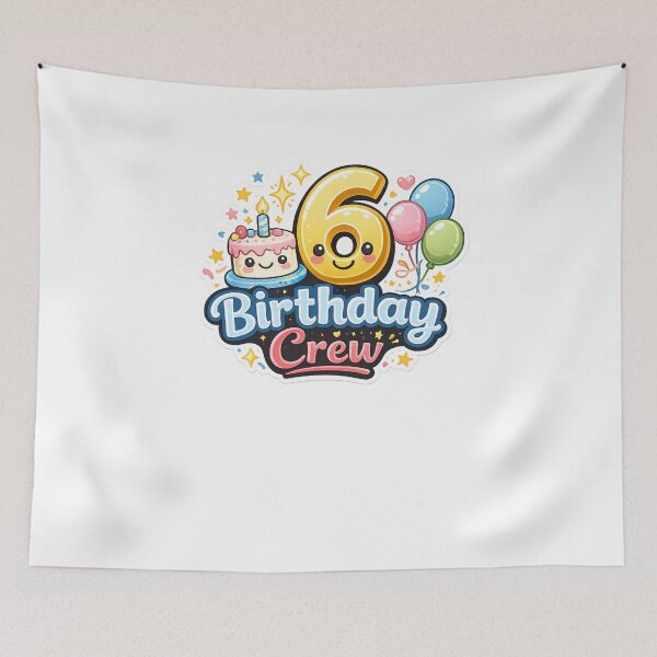Item preview, 6th Birthday Crew Cute Kawaii Party Shirt Design designed and sold by CLOUTKULT.