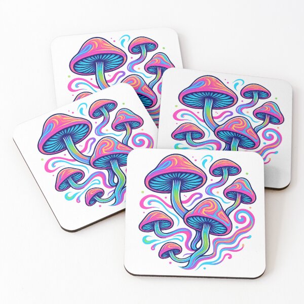 Item preview, Vibrant Psychedelic Mushroom Illustration for Counterculture Art & T-Shirts designed and sold by DrainedUwU.