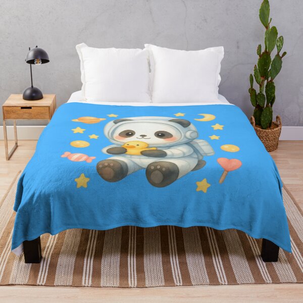 Item preview, Cute Panda Astronaut with Duck – Kawaii Space Aesthetic Pastel Art designed and sold by p-frosty-design.