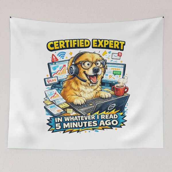 Item preview, Certified Expert Dog Meme designed and sold by rocknrollstyles.