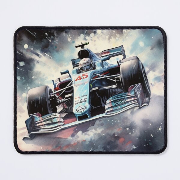 Item preview, Lewis Hamilton Mercedes W10 2019 F1 Watercolour Painting Print designed and sold by PicTechNowArt.