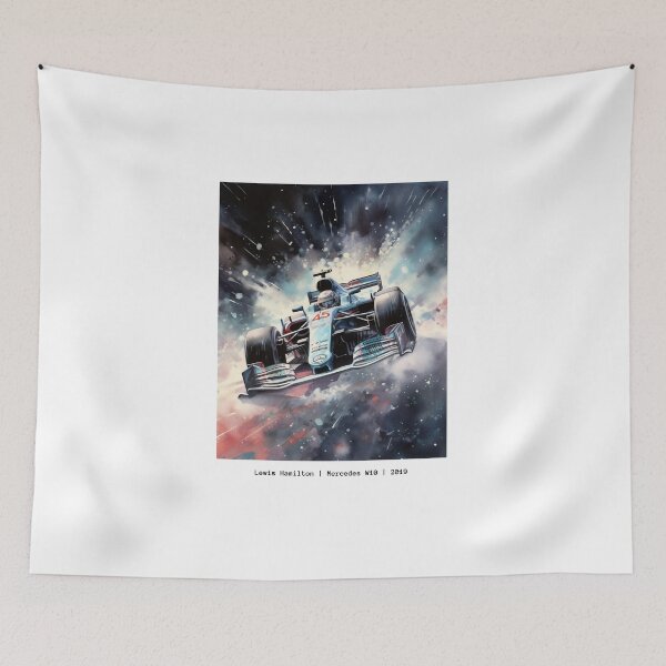 Item preview, Lewis Hamilton Mercedes W10 2019 F1 Watercolour Painting Print designed and sold by PicTechNowArt.