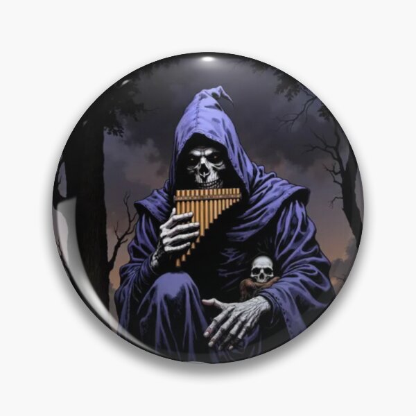 Item preview, Grim Reaper playing flute designed and sold by EpicMerchRealm.