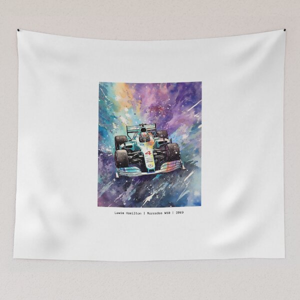 Item preview, Lewis Hamilton Mercedes W10 2019 F1 Watercolour Painting Print designed and sold by PicTechNowArt.
