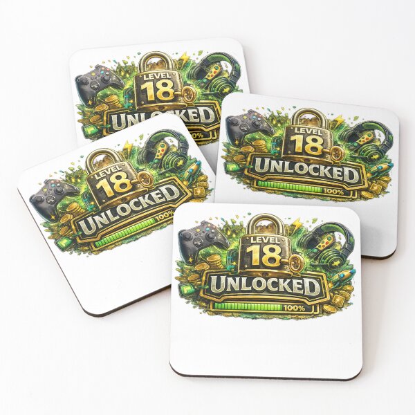 Item preview, Level 18 Unlocked Gamer 18th Birthday Design designed and sold by CLOUTKULT.