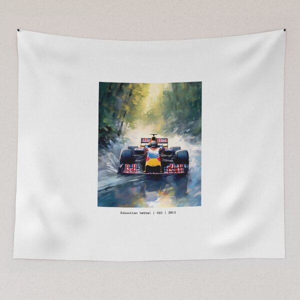 Item preview, Sebastian Vettel 2013 Red Bull RB9 F1 Watercolour Painting Print designed and sold by PicTechNowArt.
