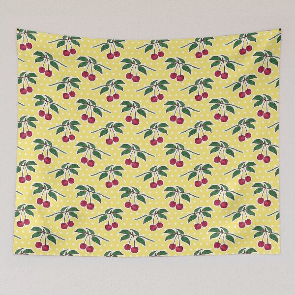 Item preview, Retro Vintage 50s cute cherries on polkadots designed and sold by Goddessart.