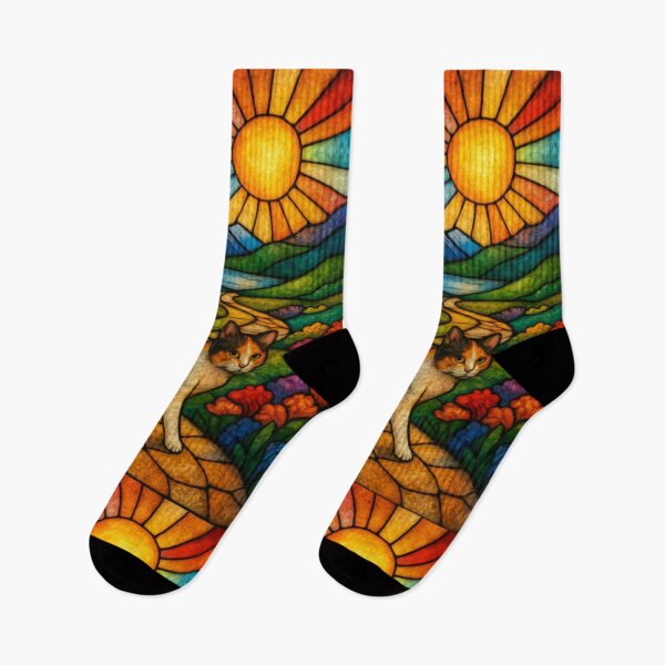 Item preview, Path of the Suncat - Stained Glass designed and sold by PurrfectWhisper.