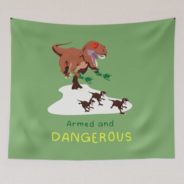 Item preview, Dinosaur - Funny T-Rex Grabber Arms Chasing Raptors designed and sold by The Pet Shop.