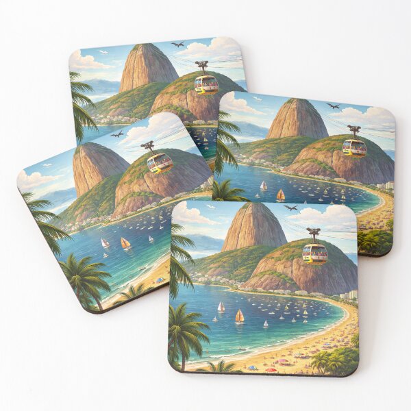 Item preview, Sugarloaf Mountain – Rio de Janeiro Vintage Travel Poster designed and sold by ElartedeNoel.