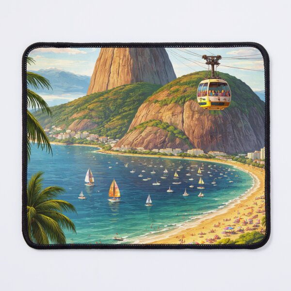 Item preview, Sugarloaf Mountain – Rio de Janeiro Vintage Travel Poster designed and sold by ElartedeNoel.