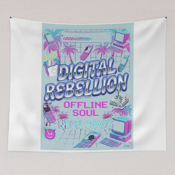 Item preview, digital rebellion — y2k streetwear chrome aesthetic designed and sold by  ViralVisionsCreating .