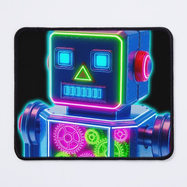 Item preview, Neon Retro Robot Gears Glow designed and sold by powersunlight.