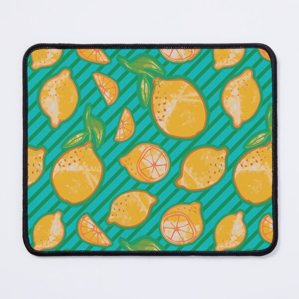 Item preview, Trendy 80s watercolor lemons on diagonal stripes designed and sold by Goddessart.