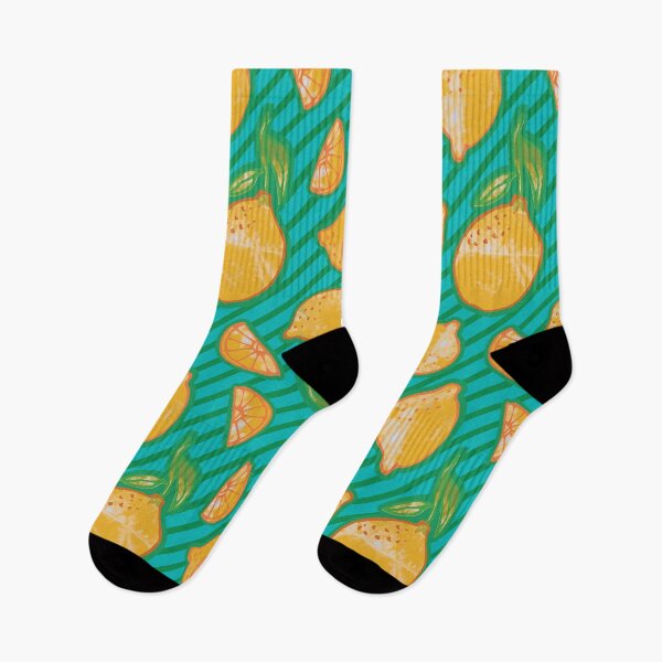 Item preview, Trendy 80s watercolor lemons on diagonal stripes designed and sold by Goddessart.