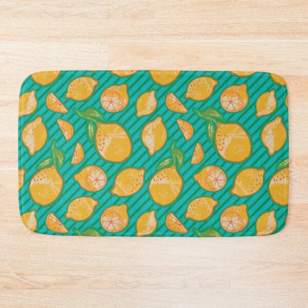 Item preview, Trendy 80s watercolor lemons on diagonal stripes designed and sold by Goddessart.