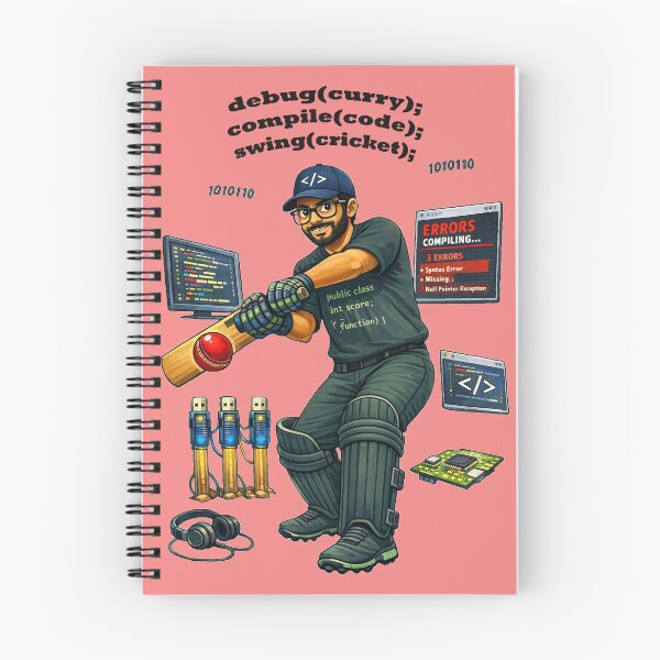Item preview, Indian American Software Engineer Coder Playing Cricket URM designed and sold by urmaddad.