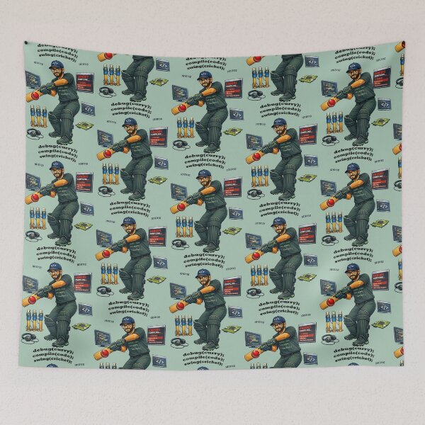 Item preview, Indian American Software Engineer Coder Playing Cricket URM designed and sold by urmaddad.