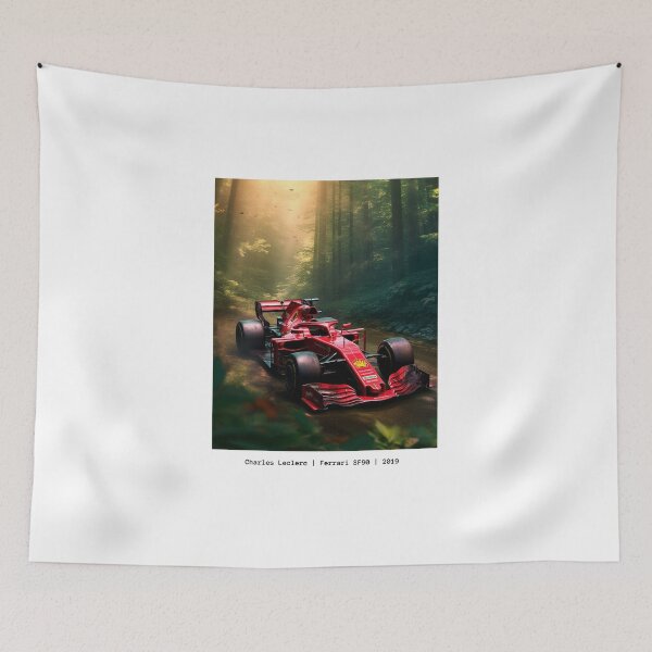 Item preview, Sebastian Vettel 2019 Ferrari SF90 F1 Watercolour Painting Print designed and sold by PicTechNowArt.