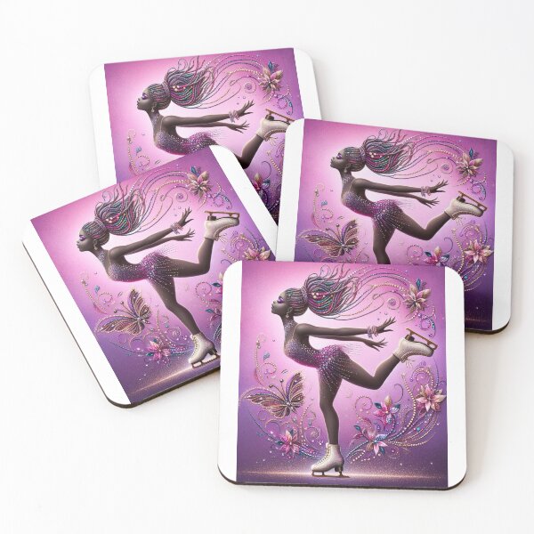 Item preview, Velvet Bloom Queen – Afrofuturist Ice Skater in Floral Motion designed and sold by Lucienne Reimagined.