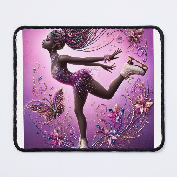 Item preview, Velvet Bloom Queen – Afrofuturist Ice Skater in Floral Motion designed and sold by Lucienne Reimagined.