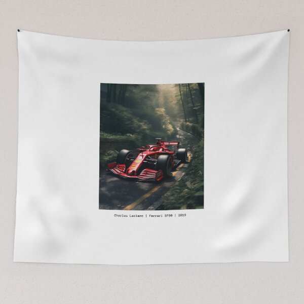 Item preview, Sebastian Vettel 2019 Ferrari SF90 F1 Watercolour Painting Print designed and sold by PicTechNowArt.