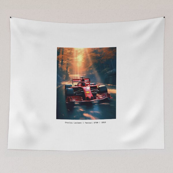 Item preview, Sebastian Vettel 2019 Ferrari SF90 F1 Watercolour Painting Print designed and sold by PicTechNowArt.