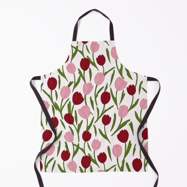 Item preview, pink and red tulip pattern designed and sold by KitschByKate.