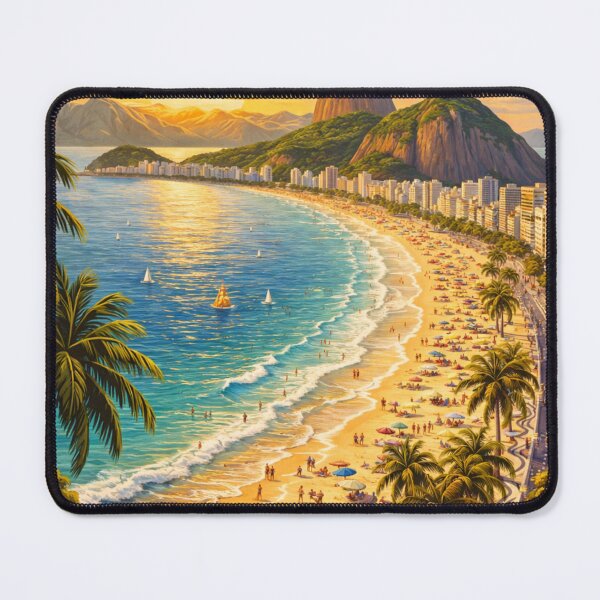 Item preview, Copacabana Beach – Rio de Janeiro Vintage Travel Poster designed and sold by ElartedeNoel.