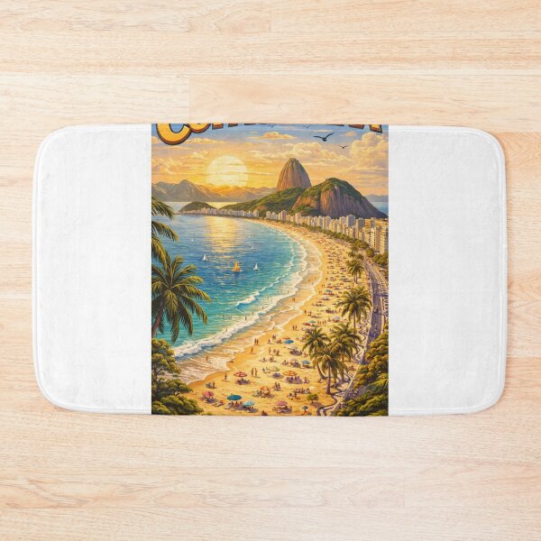Item preview, Copacabana Beach – Rio de Janeiro Vintage Travel Poster designed and sold by ElartedeNoel.