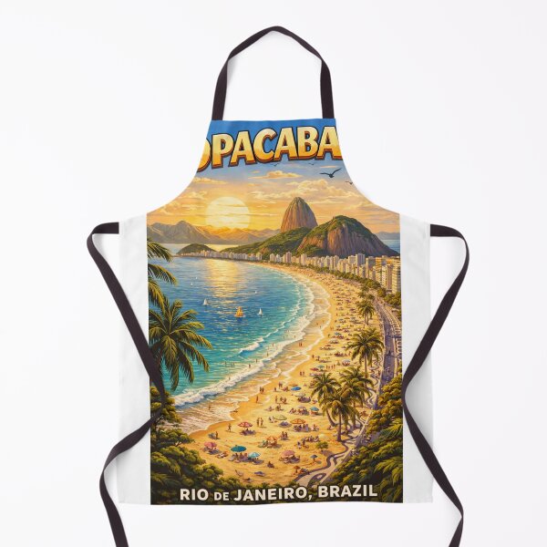 Item preview, Copacabana Beach – Rio de Janeiro Vintage Travel Poster designed and sold by ElartedeNoel.