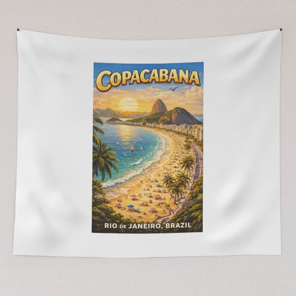 Artikelvorschau, Copacabana-Strand – Vintages Reiseplakat von Rio de Janeiro entworfen und verkauft von ElartedeNoel.