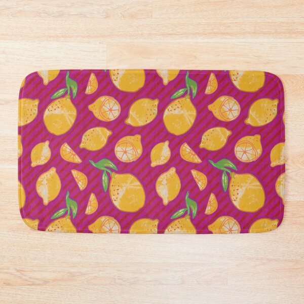 Item preview, Trendy 80s watercolor lemons on diagonal stripes designed and sold by Goddessart.