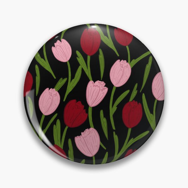 Item preview, pink and red tulip pattern designed and sold by KitschByKate.