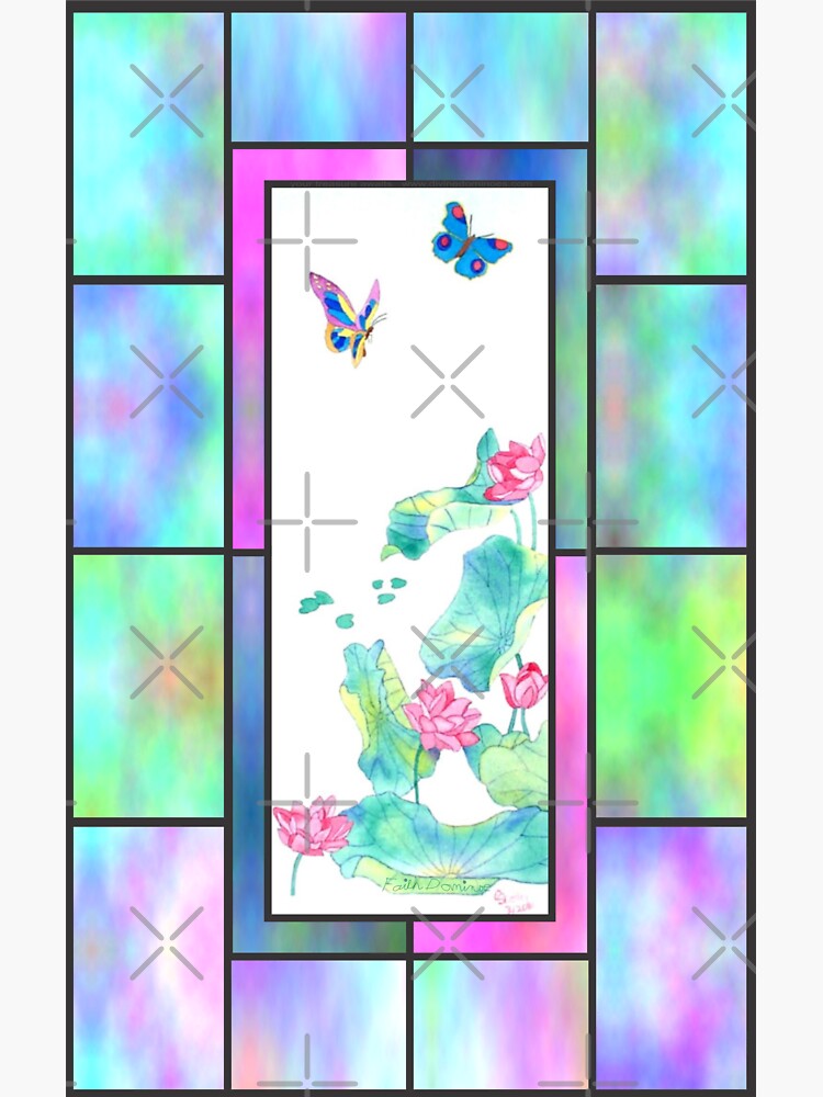 Thumbnail 3 of 3, Sticker, Stained Glass Pond designed and sold by mugglequeen.