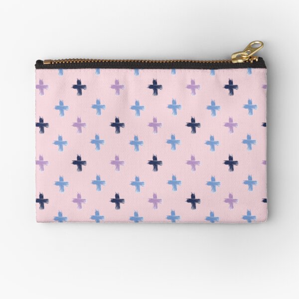 Shoreline Cross Lilac & Blue on Pink Zipper Pouch