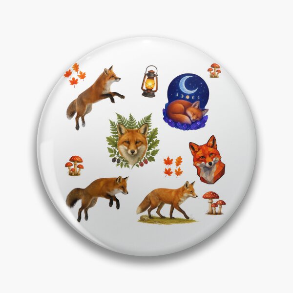 Item preview, Realistic Red Fox and Forest Elements Sticker Sheet designed and sold by orion-okeanos.