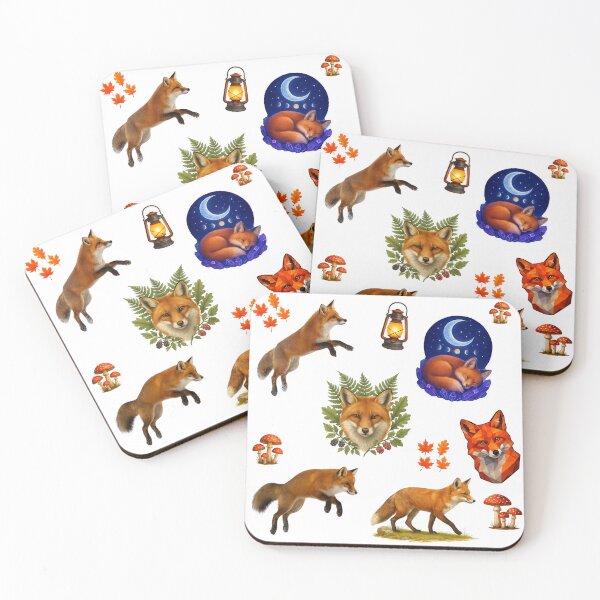 Item preview, Realistic Red Fox and Forest Elements Sticker Sheet designed and sold by orion-okeanos.