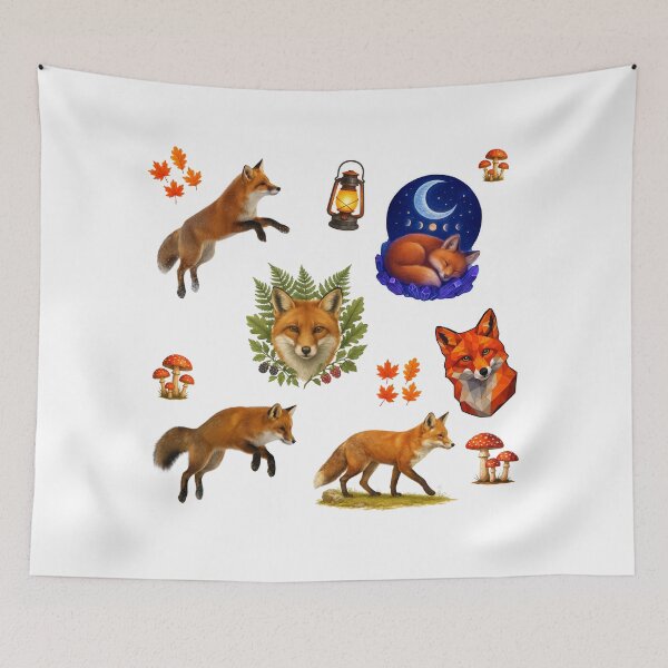 Item preview, Realistic Red Fox and Forest Elements Sticker Sheet designed and sold by orion-okeanos.
