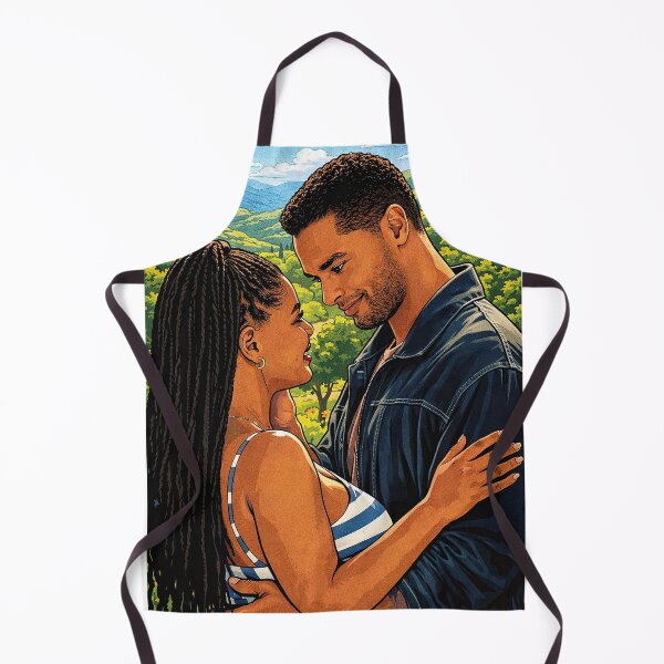 Item preview, Regé-Jean Page and Halle Bailey together in the Tuscan landscape (fan art) designed and sold by PopCultureAndStuff.