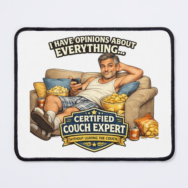 Item preview, Certified Couch Expert Meme designed and sold by rocknrollstyles.
