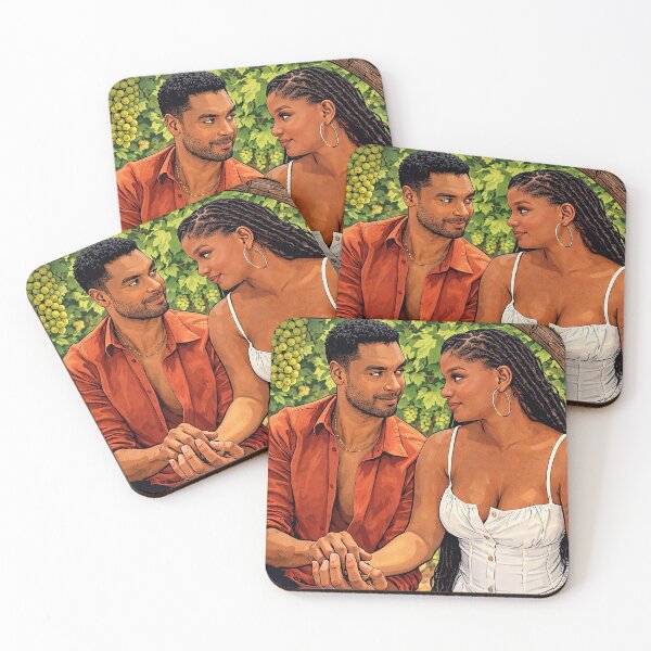 Item preview, Regé-Jean Page and Halle Bailey: an intimate moment under the vines (fan art) designed and sold by PopCultureAndStuff.