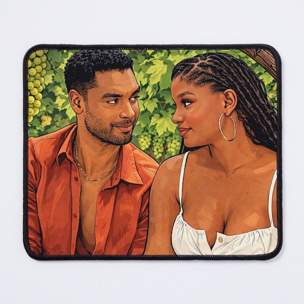 Item preview, Regé-Jean Page and Halle Bailey: an intimate moment under the vines (fan art) designed and sold by PopCultureAndStuff.