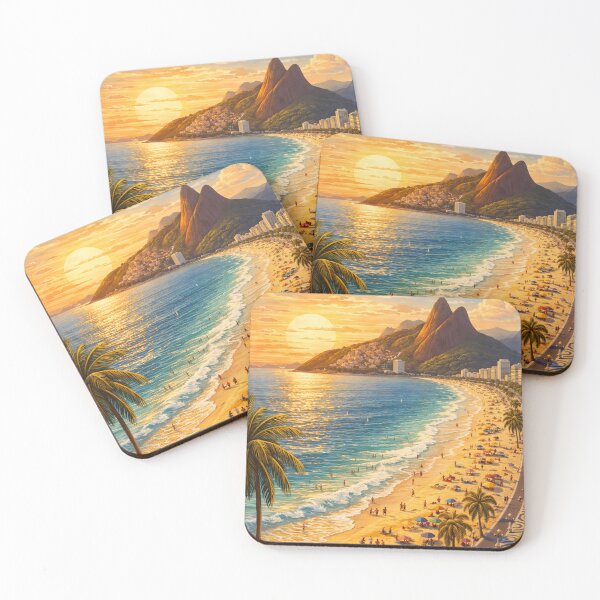 Item preview, Ipanema Beach – Rio de Janeiro Vintage Travel Poster designed and sold by ElartedeNoel.