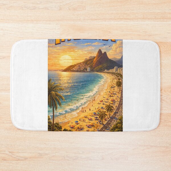 Item preview, Ipanema Beach – Rio de Janeiro Vintage Travel Poster designed and sold by ElartedeNoel.